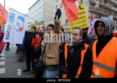 SITL employés emplois protestation menaçant, Lyon, France Banque D'Images