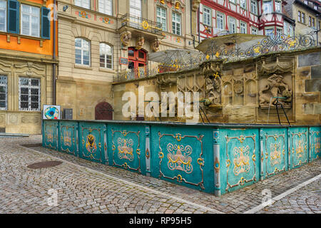 Schwaebisch Hall, Allemagne - 19 Février 2019 : les rues de Schwaebisch Hall, Baden Wuerttemberg est un état dans le sud-ouest de l'Allemagne Banque D'Images