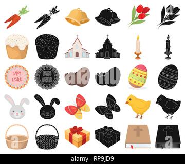 Attributs attribut,,panier,bell,appartenant,bible,fort,gâteau,papillon,bougie,carotte,chandelier,caricature,Black,poulet,fête,chocolat,christianisme,collection,église,croix,sur,design,dessin,oeufs,pâques,famille,animation,flower,fun,cadeau,maison de vacances,illustration,isolé,etiquette,logo,museau,tendance,lapin,religion,religieux,,résurrection,set,signer,dimanche,tradition,symbole,tulip,web,vecteur vecteurs vecteur , Illustration de Vecteur