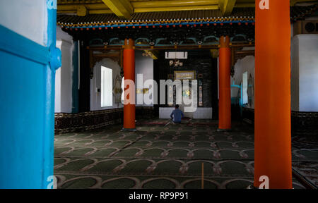 Vue intérieure de la mosquée dungan à Karakol au Kirghizistan Banque D'Images