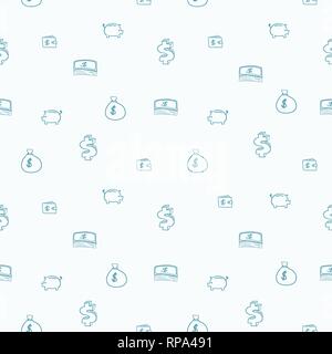 Doodle vecteur argent - texture seamless pattern. connexes. Illustration de Vecteur