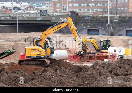 Début des travaux sur la construction de l'HS2 high speed rail terminal dans le centre de Birmingham Banque D'Images