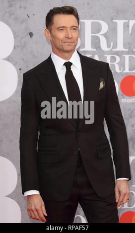 Février 20, 2019 - Londres, Royaume-Uni - Hugh Jackman vu sur le tapis rouge lors des Brit Awards 2019 à l'O2, Peninsula Square à Londres. (Crédit Image : © Keith Mayhew/SOPA des images à l'aide de Zuma sur le fil) Banque D'Images