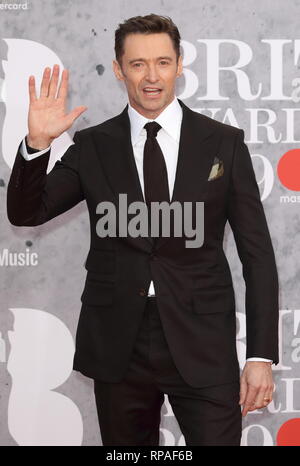 Février 20, 2019 - Londres, Royaume-Uni - Hugh Jackman vu sur le tapis rouge lors des Brit Awards 2019 à l'O2, Peninsula Square à Londres. (Crédit Image : © Keith Mayhew/SOPA des images à l'aide de Zuma sur le fil) Banque D'Images