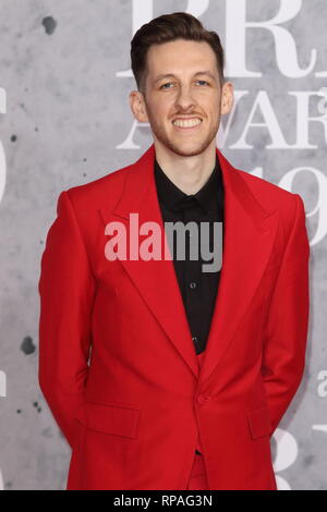 Février 20, 2019 - Londres, Royaume-Uni - Sigala vu sur le tapis rouge lors des Brit Awards 2019 à l'O2, Peninsula Square à Londres. (Crédit Image : © Keith Mayhew/SOPA des images à l'aide de Zuma sur le fil) Banque D'Images