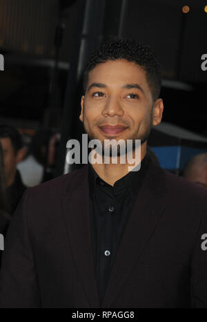 ***PHOTO*** Jussie Smollett arrêté pour conduite désordonnée de crime pour le dépôt d'un faux rapport de police. Jussie Smollett arrive à la 10e édition du Billboard Women In Music au Cipriani 42nd Street le 11 décembre 2015 à New York. Crédit : Dennis Van Tine/MediaPunch Banque D'Images