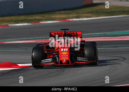 Montmelo, Espagne. Feb 21, 2019. Charles Leclerc de Monaco et la Scuderia Ferrari pendant quatre jours de F1 les essais d'hiver Crédit : Marco Canoniero/Alamy Live News Banque D'Images