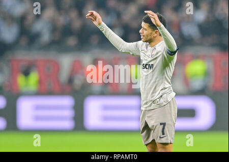 21 février 2019, Hessen, Frankfurt/Main : Soccer : Europa League, Eintracht Frankfurt - Schachtjor Donezk, knockout, ronde, ronde intermédiaire deuxième jambes, dans la Commerzbank Arena. Taison par Schachtjor Donezk. Photo : Uwe Anspach/dpa Banque D'Images