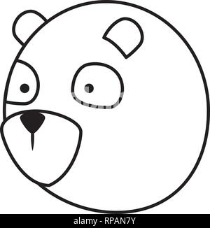 Ours panda mignon vecteur illustration design de caractère Illustration de Vecteur