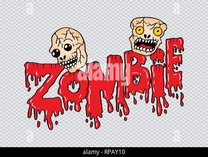 Lettrage main Zombie Banque D'Images