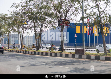 Hyderabad, Inde-21 Février 2019 Avis de meubles suédois IKEA géant,a ouvert son premier magasin sur août 09,2018 au sud de la ville de Hyderabad, Inde Banque D'Images