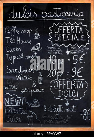 Menu des sucreries en italie Banque D'Images