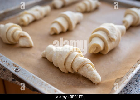 Cuisson croissant Banque D'Images