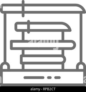 Rack épées, sabres de samouraï, katana icône ligne. Illustration de Vecteur