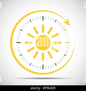 Horloge avec l'heure d'été soleil illustration change Vector EPS10 Illustration de Vecteur