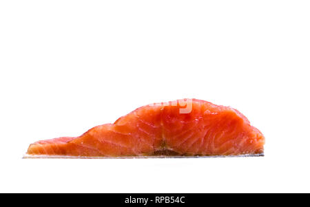 La chair de poisson Saumon isolé sur fond blanc Banque D'Images