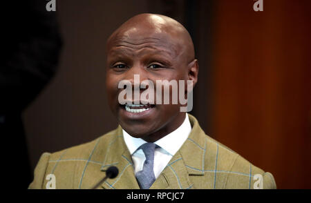 Chris Eubank Sr lors de la conférence de presse de l'Intercontinental à l'O2 de Londres. Banque D'Images