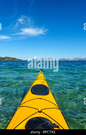 Le kayak de mer autour de Lismore, Hébrides intérieures, Ecosse, Royaume-Uni Banque D'Images