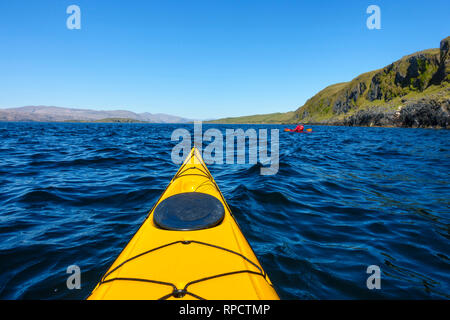 Le kayak de mer autour de Lismore, Hébrides intérieures, Ecosse, Royaume-Uni Banque D'Images