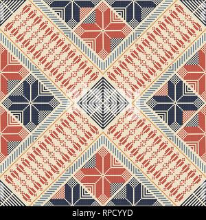 Seamless pattern design avec motif de broderie palestinienne traditionnelle Illustration de Vecteur