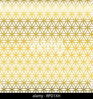 La géométrie sacrée du gradient d'or Fleur de vie la texture. Motif géométrique. Abstract vector illustration ornement cercle qui se chevauchent. Illustration de Vecteur