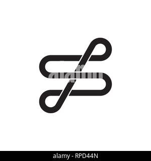 Lettre s lignes boucle géométrique logo vector art Illustration de Vecteur