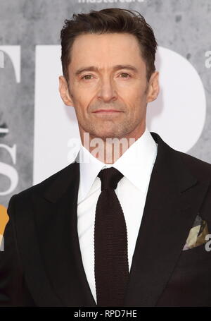 Hugh Jackman vu sur le tapis rouge lors des Brit Awards 2019 à l'O2, Peninsula Square à Londres. Banque D'Images