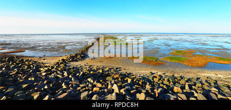 Mer du Nord Panorama Watt Banque D'Images