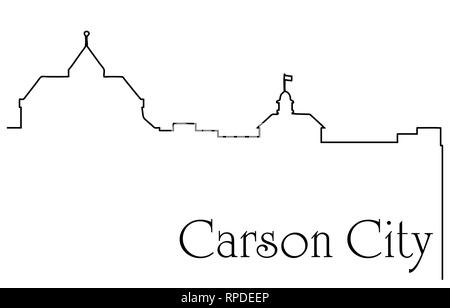 Carson City un dessin linéaire abstract background with cityscape Illustration de Vecteur