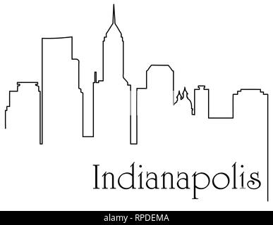 Indianapolis City un dessin linéaire abstract background with cityscape Illustration de Vecteur