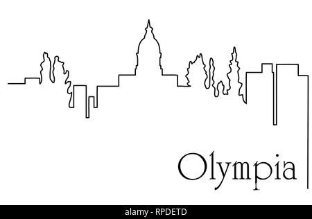 La ville d'Olympia L'un dessin linéaire abstract background with cityscape Illustration de Vecteur