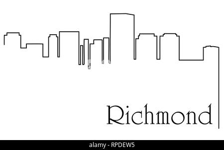 Ville de Richmond un dessin linéaire abstract background with cityscape Illustration de Vecteur