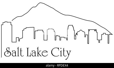 Salt Lake City un dessin linéaire abstract background with cityscape Illustration de Vecteur