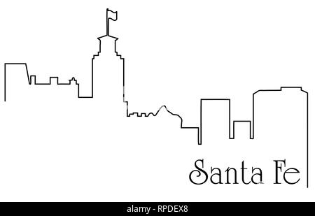 La ville de Santa Fe un dessin linéaire abstract background with cityscape Illustration de Vecteur