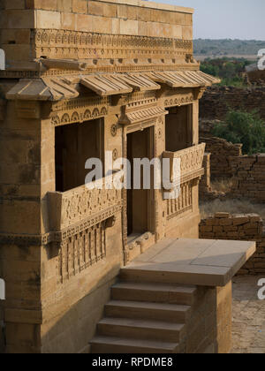 En construction Kuldhara - un village abandonné dans la région de Jaisalmer, Jaisalmer, Inde District Banque D'Images