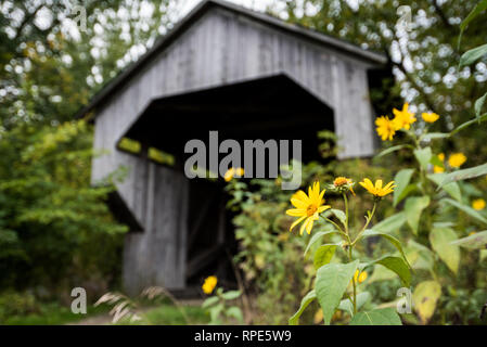 Pont couvert au Maryland Banque D'Images