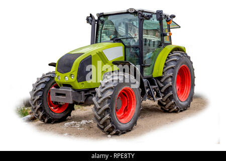 Tracteur puissant pour divers travaux agricoles. Vue générale de la machine agricole. Équipement nécessaire pour une exploitation laitière. Le caractère isolé de l'image. Banque D'Images