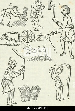 . L'agriculteur américain de l'encyclopédie et dictionnaire des affaires rurales : englobant toutes les découvertes les plus récentes en chimie agricole. L'agriculture, la chimie agricole. L'AGRICULTURE. soulevées et les producteurs de maïs ont été détruits. "Ils partout," a déclaré Roger Ascham, "la- bour, d'économiser, et consomment eux-mêmes pour répondre à leurs propriétaires. D'où tant de familles dispersées, donc beaucoup de maisons en ruine, autant de tables communes à tous, d'autres enlevés. D'où l'honneur et la force de l'Angleterre, le noble yeomanry, sont endommagés et détruits." {Aschani, les Épîtres 29,3-295.) Les évêques Sto Banque D'Images