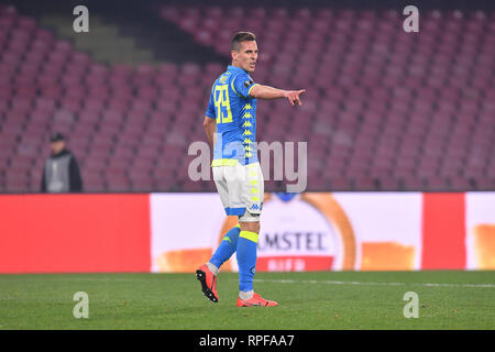 Foto Cafaro/LaPresse 21 febbraio 2019 Napoli, Italia sport calcio SSC Napoli vs FC Zurich - UEFA Europa League saison 2018/19, Sedicesimi di finale, ritorno - stadio San Paolo. Nella foto : Arkadiusz Milik (SSC Naples) arrabbiato. Cafaro Photo/LaPresse 21 février 2019 Naples, Italie Sports Football SSC Napoli vs FC Zurich - UEFA Europa League saison 2018/19, ronde de 32, deuxième partie - stade San Paolo. Dans le pic : Arkadiusz Milik (SSC Naples) se met en colère. Banque D'Images