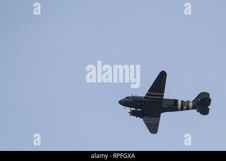 Sheffield, Angleterre - 22 Février 2019 : Sheffield 75e anniversaire défilé / Dakota Flyover Banque D'Images