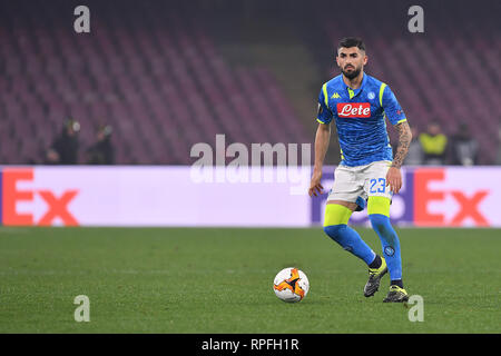 Foto Cafaro/LaPresse 21 febbraio 2019 Napoli, Italia sport calcio SSC Napoli vs FC Zurich - UEFA Europa League saison 2018/19, Sedicesimi di finale, ritorno - stadio San Paolo. Nella foto : Elseid Hydaj (SSC Napoli). Cafaro Photo/LaPresse 21 février 2019 Naples, Italie Sports Football SSC Napoli vs FC Zurich - UEFA Europa League saison 2018/19, ronde de 32, deuxième partie - stade San Paolo. Dans le pic : Elseid Hydaj (SSC Naples) en action. Banque D'Images