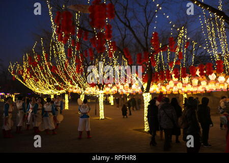 Beijing, Beijing, Chine. Feb 22, 2019. Beijing, Chine-une lanterne foire est tenue au parc d'Attractions Shijingshan à Pékin, en Chine. Crédit : SIPA Asie/ZUMA/Alamy Fil Live News Banque D'Images