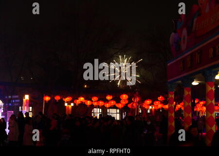 Beijing, Beijing, Chine. Feb 22, 2019. Beijing, Chine-une lanterne foire est tenue au parc d'Attractions Shijingshan à Pékin, en Chine. Crédit : SIPA Asie/ZUMA/Alamy Fil Live News Banque D'Images