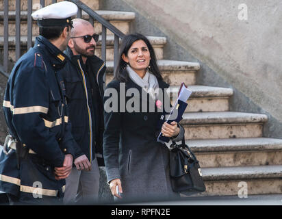 Foto Carlo Lannutti/LaPresse 22-02-2019 Roma, Italia Politica La sindaca di Roma capitale Virginia Raggi à Campidoglio Nella foto : La sindaca Virginia Raggi Banque D'Images