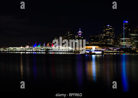 Canada place de nuit à Vancouver, Colombie-Britannique, Canada Banque D'Images