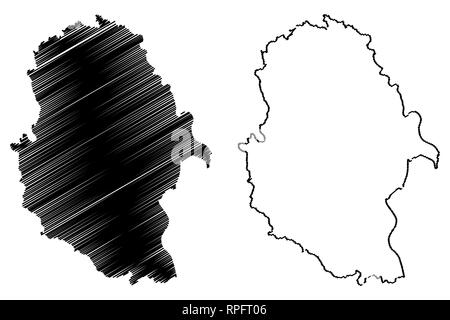 La province de Phu Tho (République socialiste du Viêt Nam, Subdivisions du Vietnam) map vector illustration, scribble sketch Tinh site de Phu Tho Illustration de Vecteur