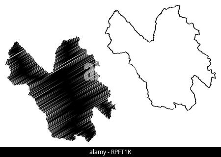 Lao Cai Province (République socialiste du Viêt Nam, Subdivisions du Vietnam) map vector illustration, scribble sketch Tinh carte Lao Cai Illustration de Vecteur