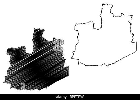 Phra Nakhon Si Ayutthaya Province (Royaume de Thaïlande, Siam, Provinces de la Thaïlande) map vector illustration gribouillage, croquis Phra Nakhon Si Ayutthaya Illustration de Vecteur