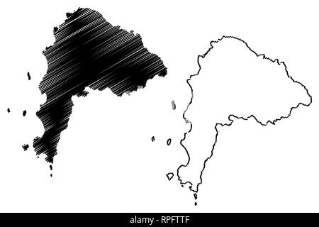 La province de Chonburi (Royaume de Thaïlande, Siam, Provinces de la Thaïlande) map vector illustration gribouillage, croquis Chonburi localisation Illustration de Vecteur