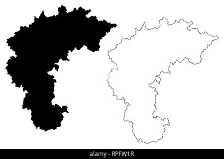 Au nord de la province de Chungcheong du Sud (Corée, République de Corée, République de Corée, les provinces de Corée du Sud) map vector illustration gribouillage, croquis Chungcheongbuk-do Illustration de Vecteur